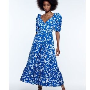 Zara printed poplin dress
